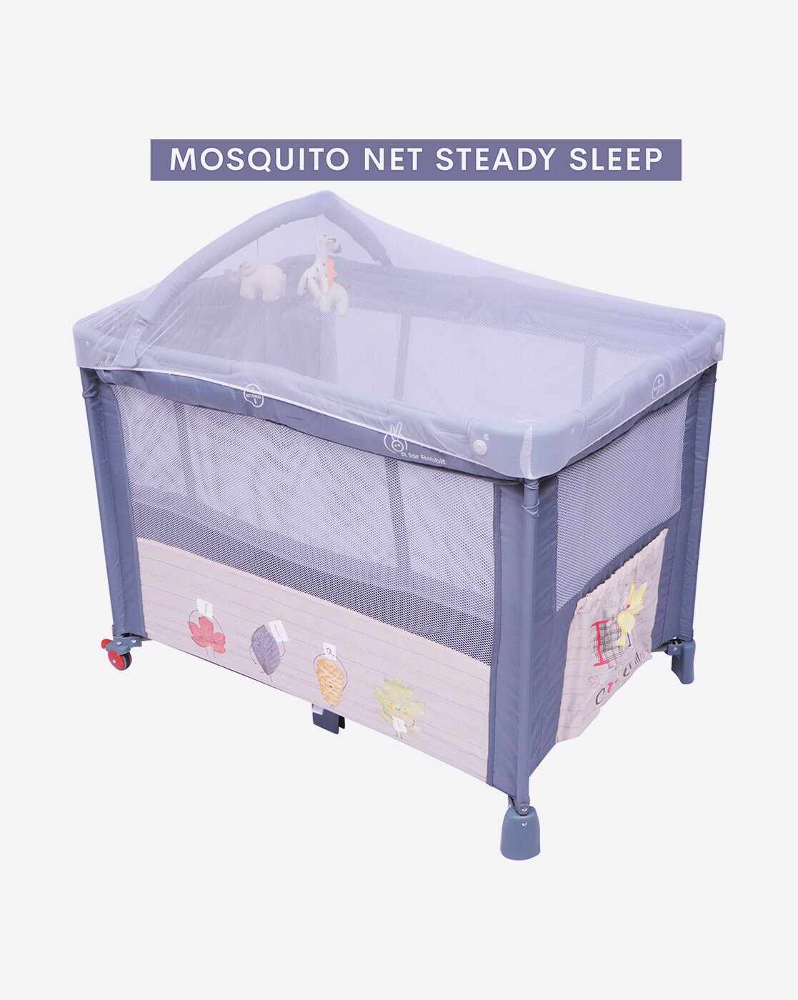 R for Rabbit Portable Baby Cot & Crib, (Grey) - Image 3