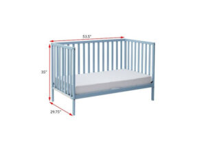 Babyhug Visby Wooden Crib-Sky Blue