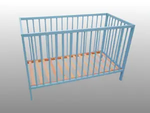 Babyhug Visby Wooden Cot- Sky Blue