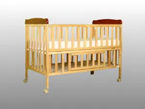 Babyhug Chester 3 in 1 Junior Bed cum Cot With Mattress- Light Brown