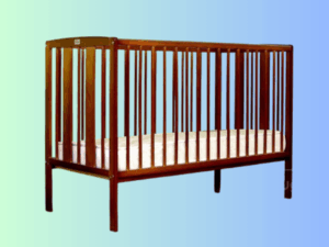 Babyhug Wooden Crib Light Brown Crib with Mattress