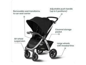 Chicco Bravo Quick-Fold Black Stroller
