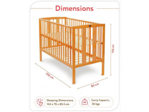 Cots & More Malmo Cot/Crib (Light Brown)