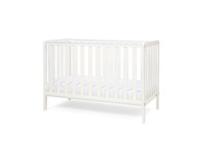 Babyhug Wooden Cot with Mattress - White