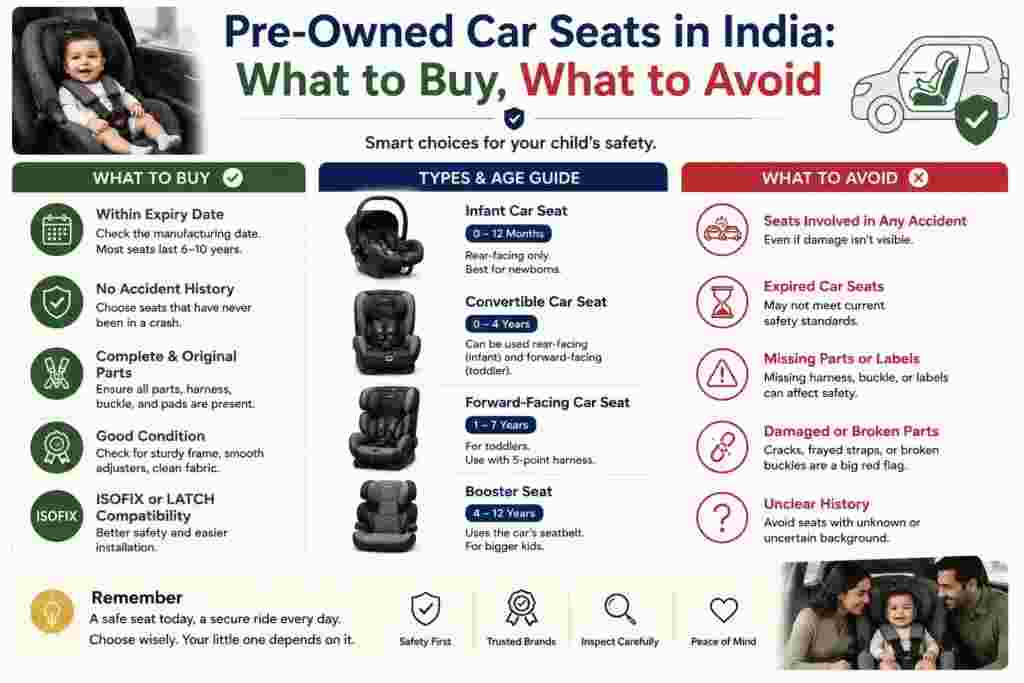 Pre-Owned Car Seats in India: What to Buy, What to Avoid