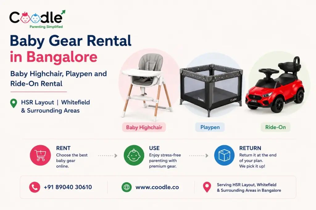 Baby Highchair, Playpen and Ride-On Rental in Bangalore — Rent, Use, Return