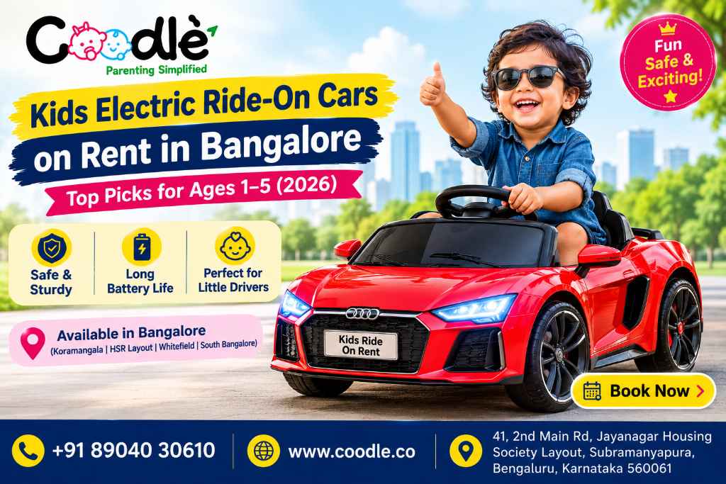 Kids Electric Ride-On Cars on Rent in Bangalore: Top Picks for Ages 1–5 (2026)