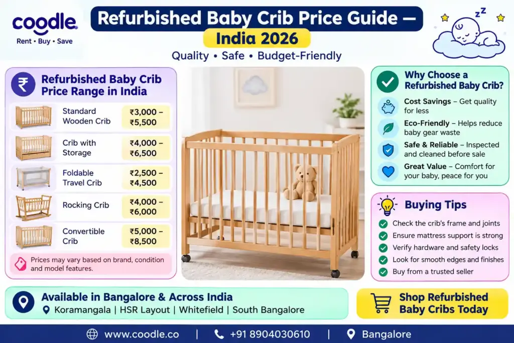 Refurbished Baby Crib Price Guide — India 2026
