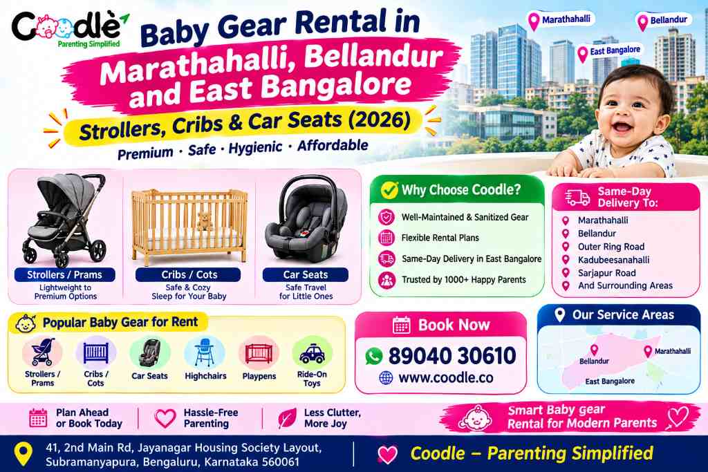 Baby Gear Rental in Marathahalli, Bellandur and East Bangalore: Strollers, Cribs & Car Seats (2026)