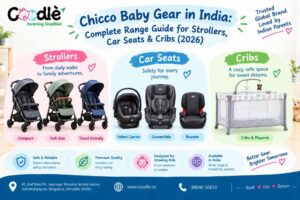 Explore the Chicco Baby Gear in India guide for strollers, car seats, cribs, highchairs, and travel gear. Learn what to rent or buy with Coodle in 2026.